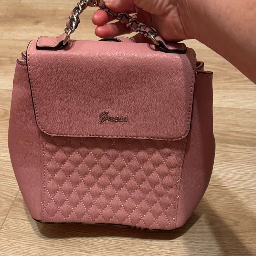 Guess Pink Quilted stitching, Women's Backpack Purse/Bag
